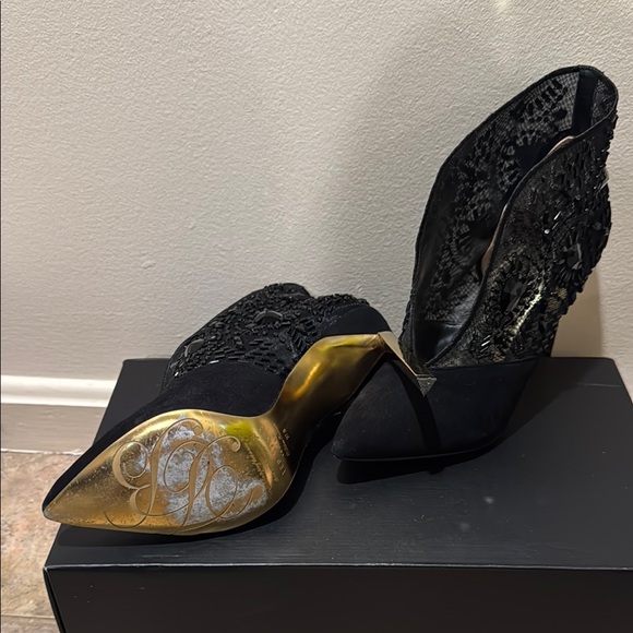 Ted Baker Black Stiletto Heels with Lace Detailing EUC - Picture 6 of 6